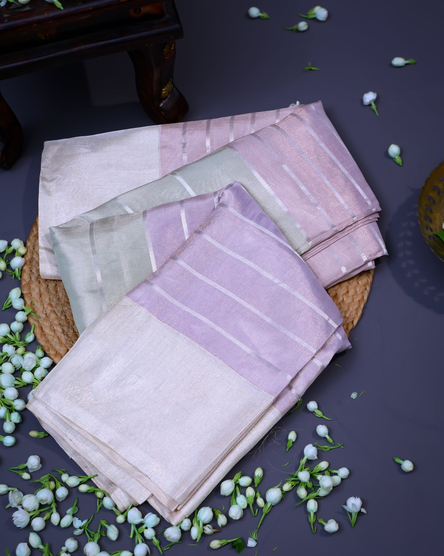 Pink Multi- Shade Banarasi Tissue Silk Saree
