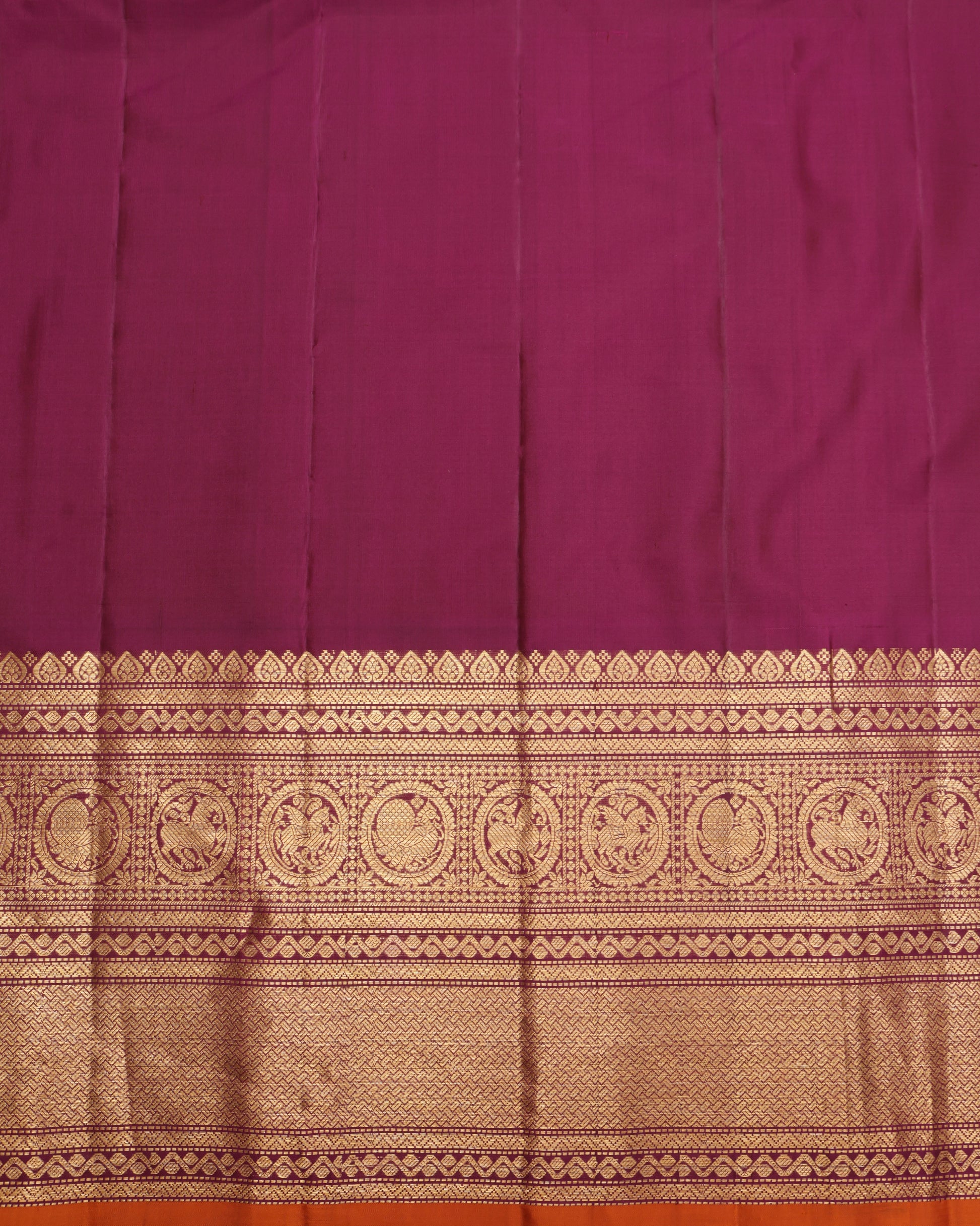 Handwoven Mustard Yellow Gadwal Saree with Silver and Gold Buttas
