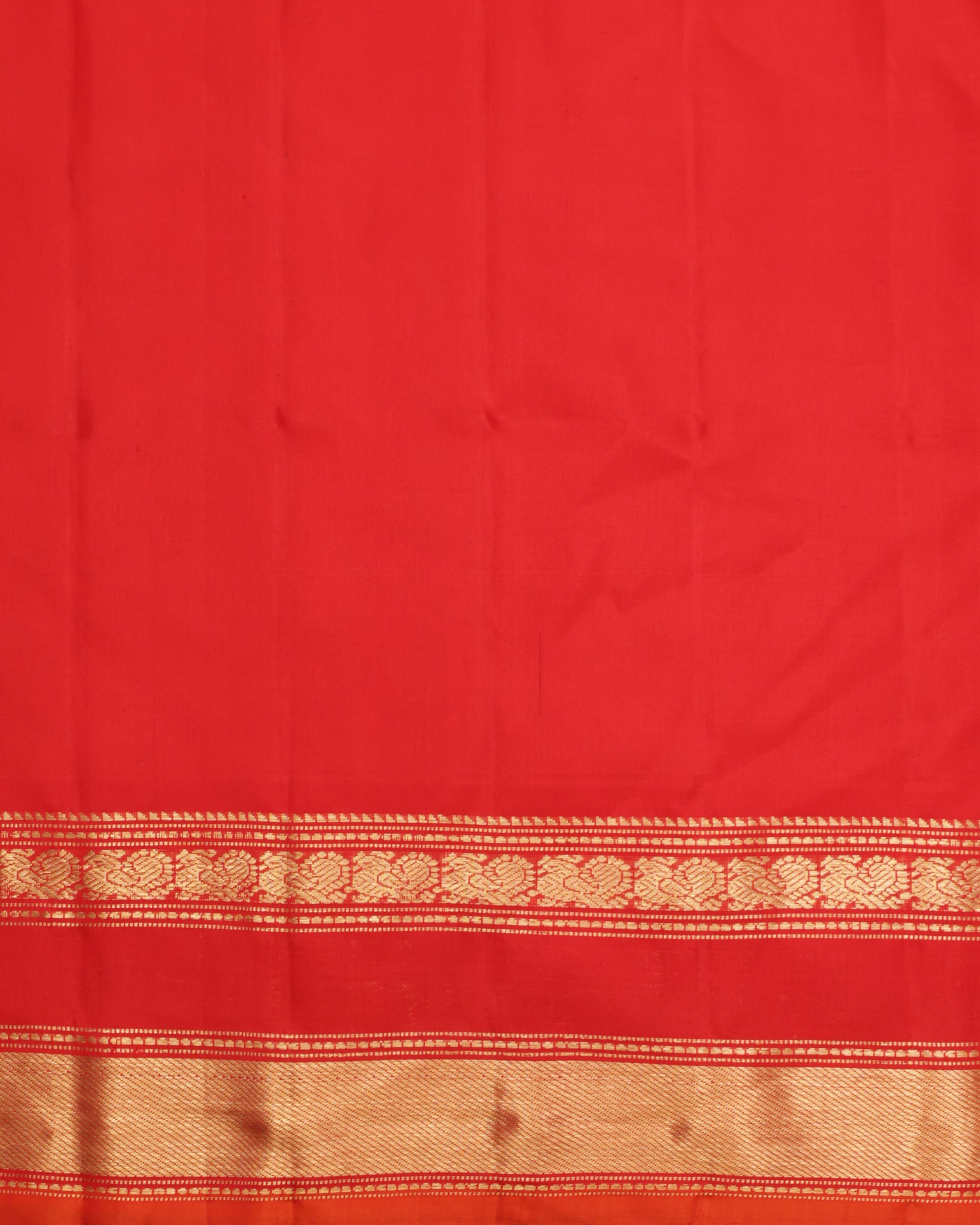 Red blouse with zari border included with purple Gadwal silk saree