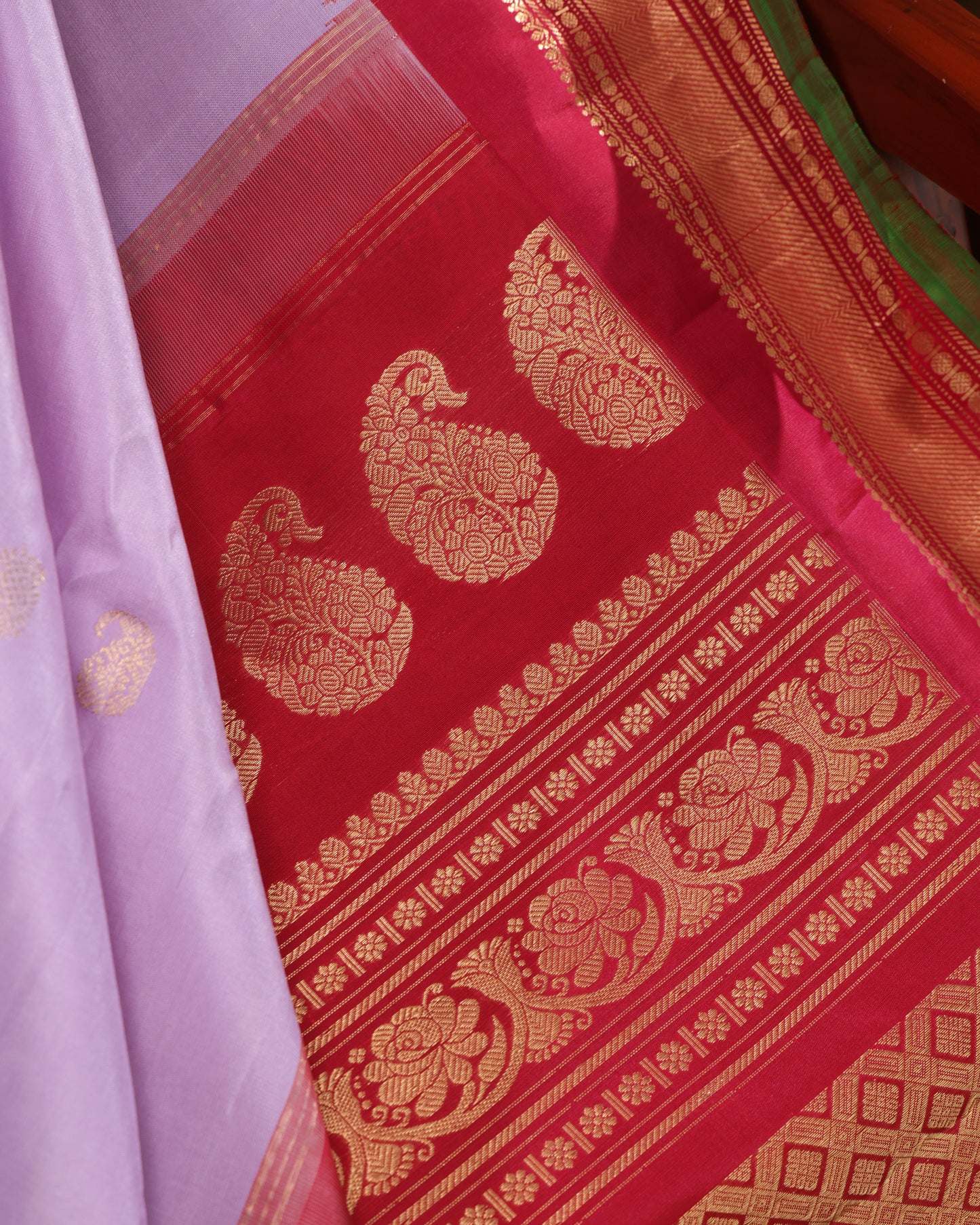 Traditional Gadwal silk saree with rich zari pallu