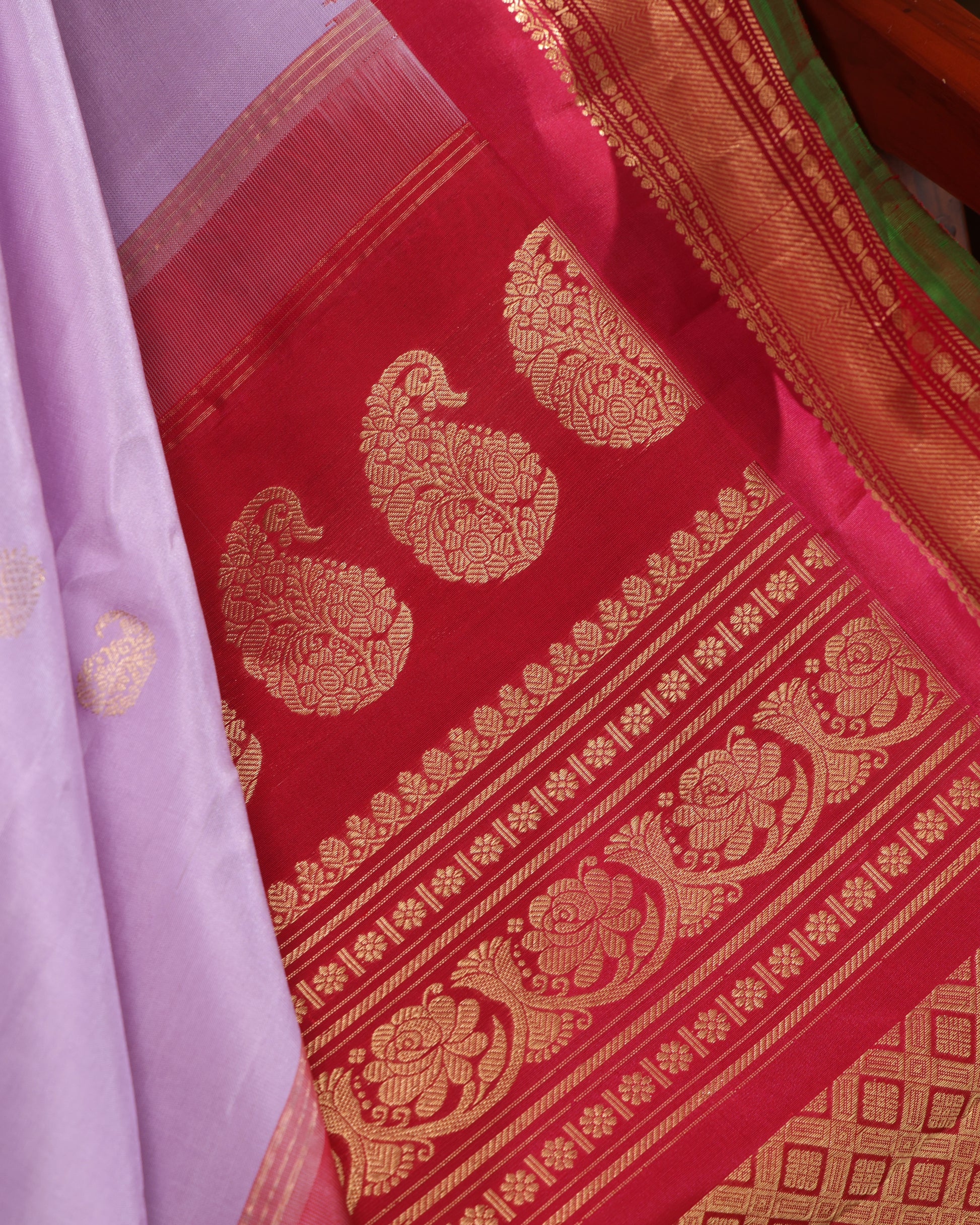 Traditional Gadwal silk saree with rich zari pallu