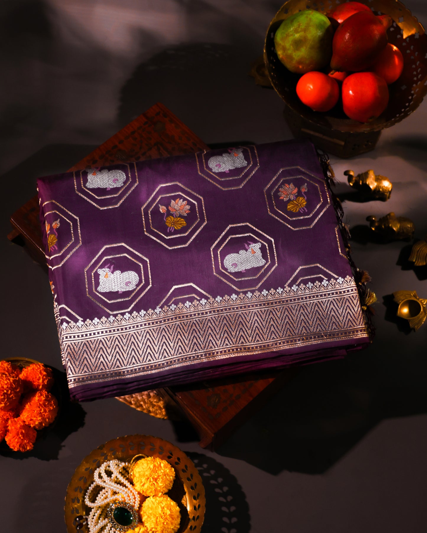 Byzantium Purple Banarasi Silk Saree
