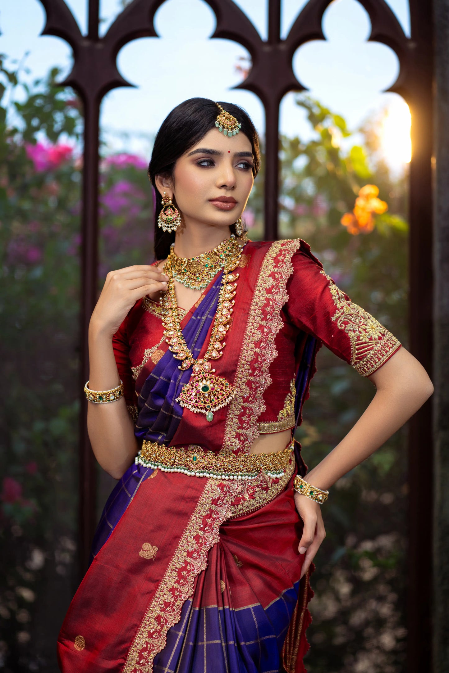 House of Ishwari royal blue Kanjivaram saree – ideal for ceremonies and festive occasions