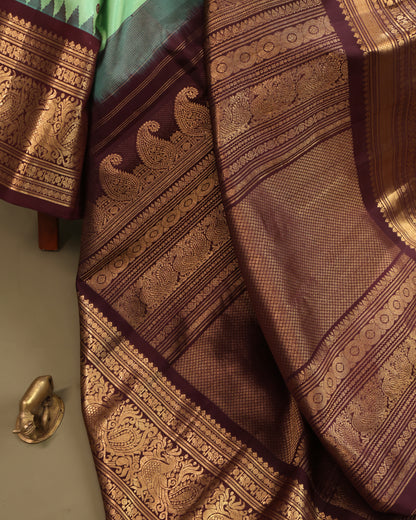 Gadwal silk saree with intricate zari weave border and pallu