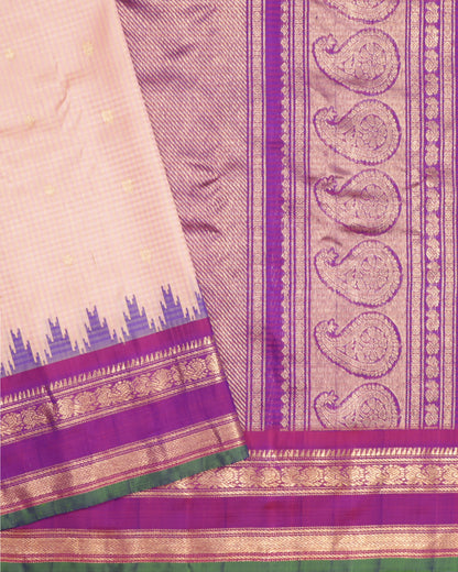 Traditional Gadwal silk saree with paisley pallu