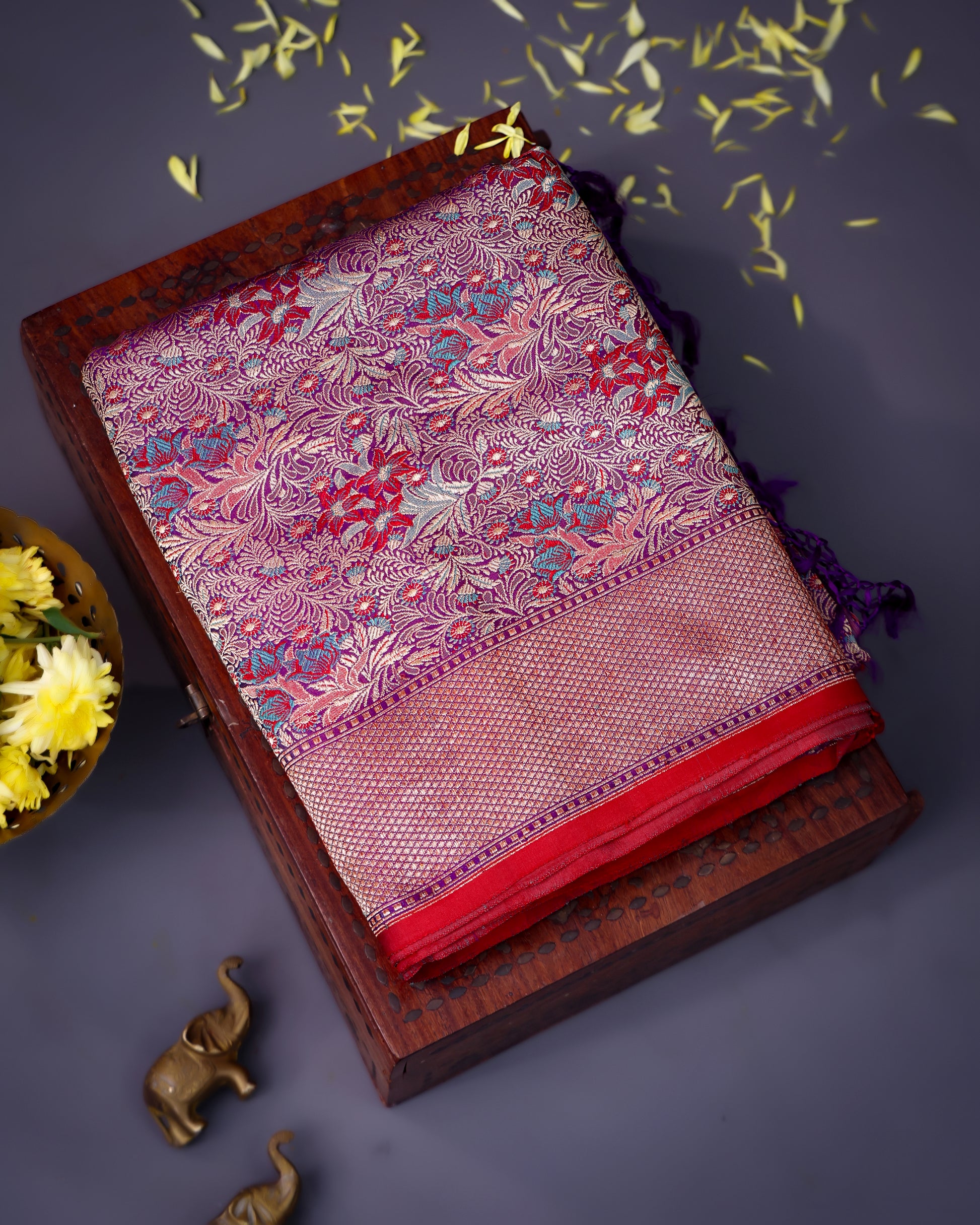 Purple Jaal Banarasi Silk Saree
