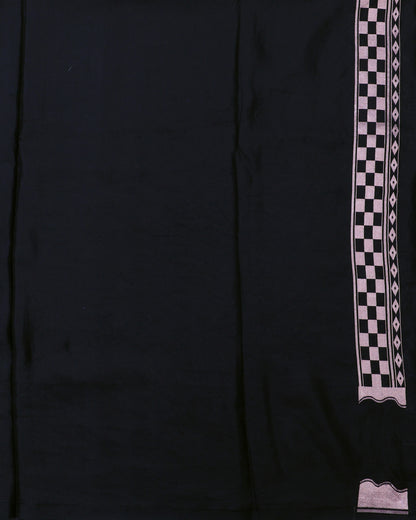 Black Banarasi Silk Saree with Shikargah Motifs