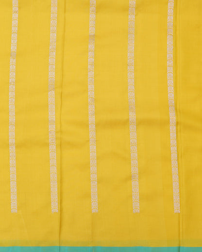 Royal Yellow Banarasi Silk Saree with Kadhwa Weave