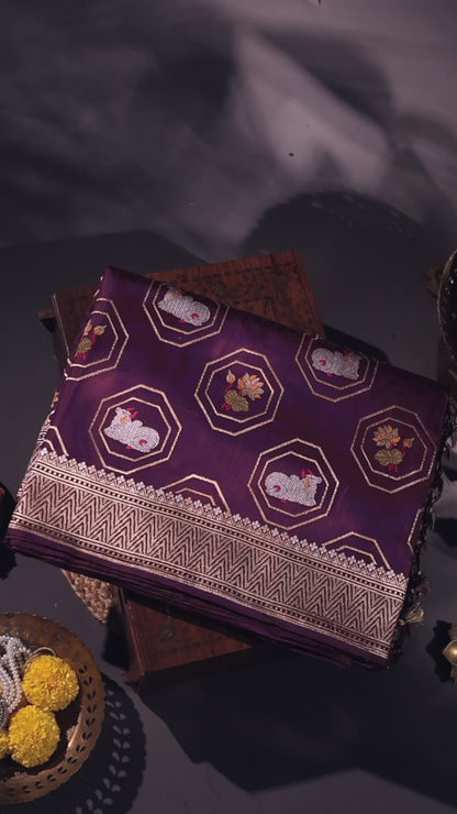 Byzantium Purple Banarasi Silk Saree